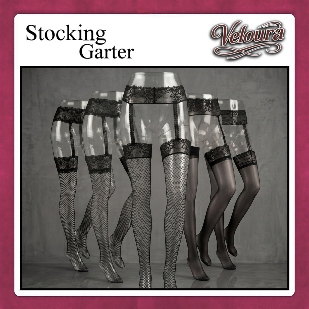 Pekalongan Veloura Stocking Suspender Tights Premium Body Stoking Garter - STG 8836