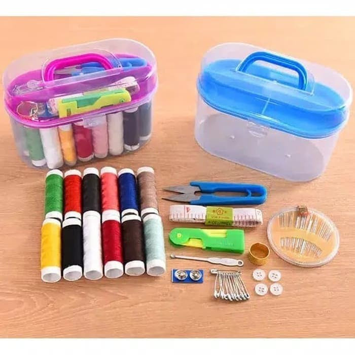Pekanbaru BENANG SET ALAT JAHIT KECIL LENGKAP BESAR SEWING BOX MINI PORTABLE PERALATAN MENJAHIT