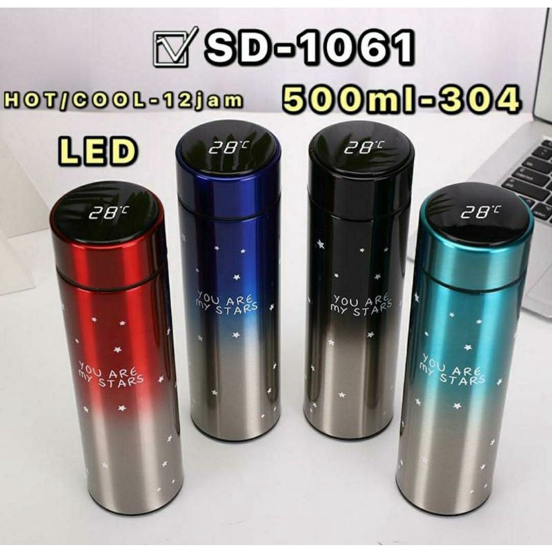 Pekanbaru Termos LED Display / Termos LED Suhu Portable Stainless Steel 500 Ml