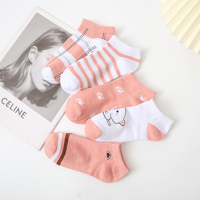 Pekanbaru Kaos Kaki Kucing Lucu Pink Cat Women Socks Import Kaos Kaki Berkualitas Pinky Imut Korean Style