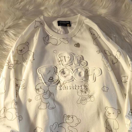 Pekanbaru Sweater Oversize Dr Bear Beruang XX Teddy Bear Many Bears On The Top Timbul Berkualitas Aesthetic Street Style Beruang Kecil Baju Couple Unisex Senseless Korean Style