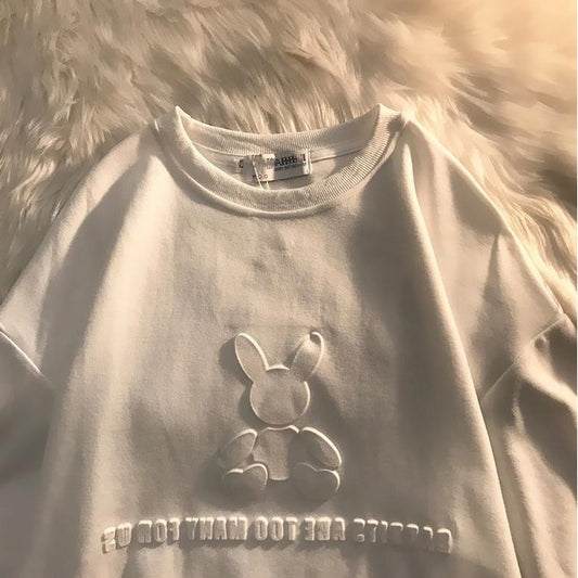 Pekanbaru Kaos Oversize Rabbit Tas T-shirt Berkualitas Kelinci Lucu Rabbits Are Too Many For Us Korean Style