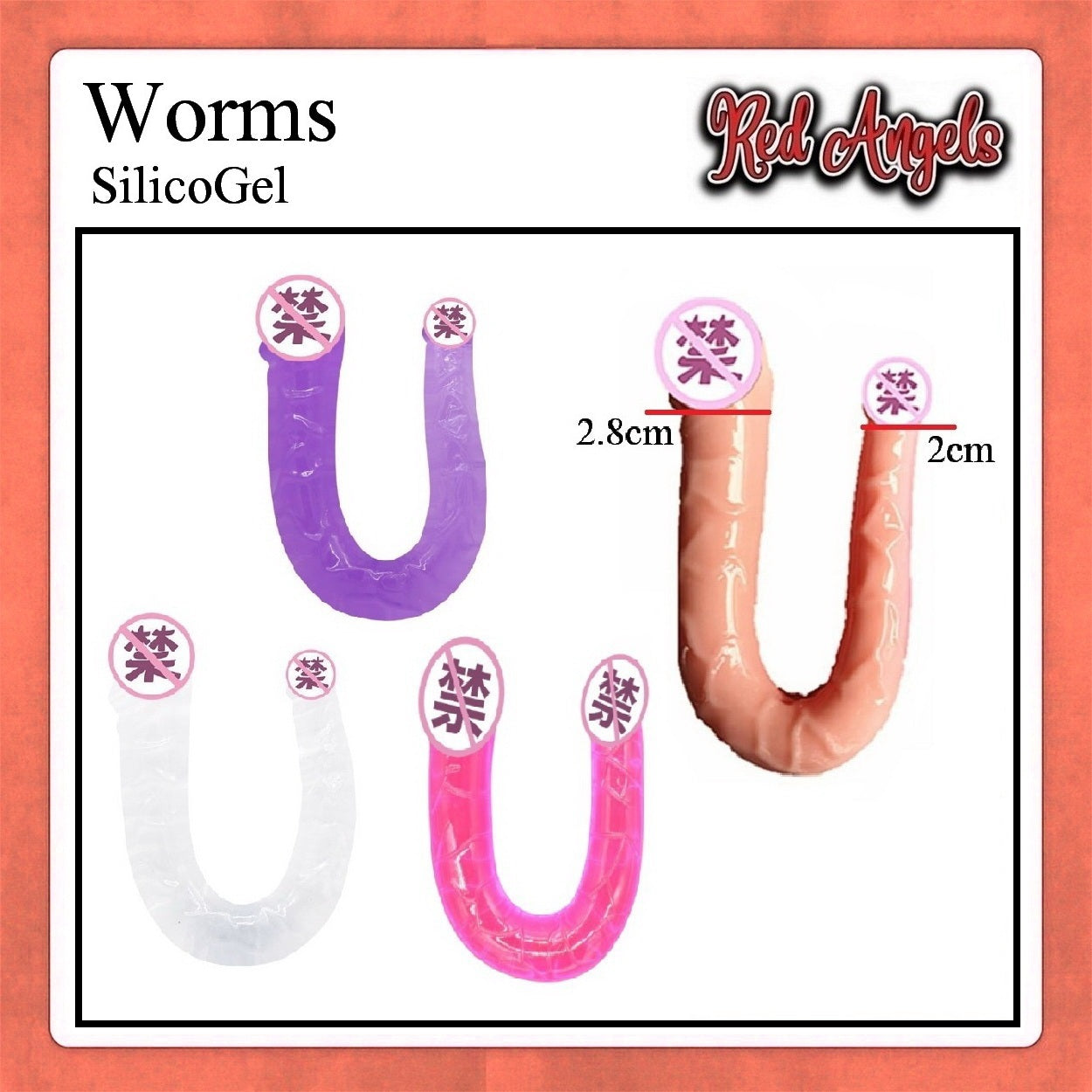 Pekalongan Red Angels Dildo 2 in 1 Worm 4 Warna