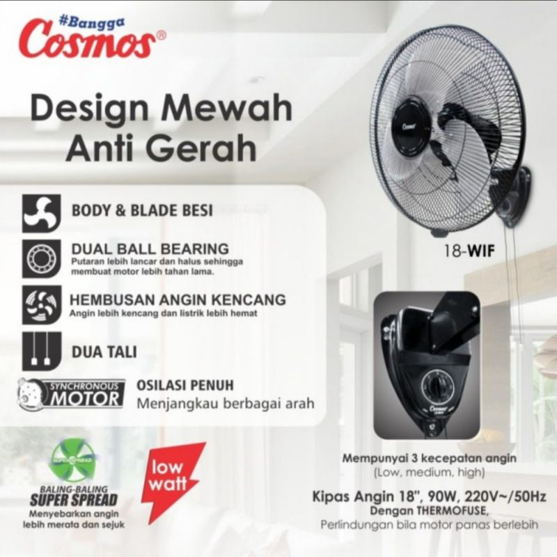Pekanbaru Kipas Angin Dinding Cosmos Wif-1803 Ps / Wall Fan Cosmos 18 Wif Industrial Fan
