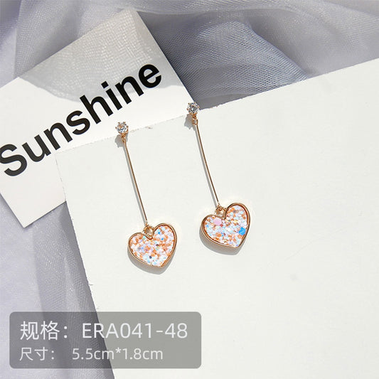 Pekanbaru Anting Wanita Hitam Love Bunga Permata Black Pearl Earrings Anting Besar Anting Panjang Anting Drop Anting Hoop Berkualitas Korean Style