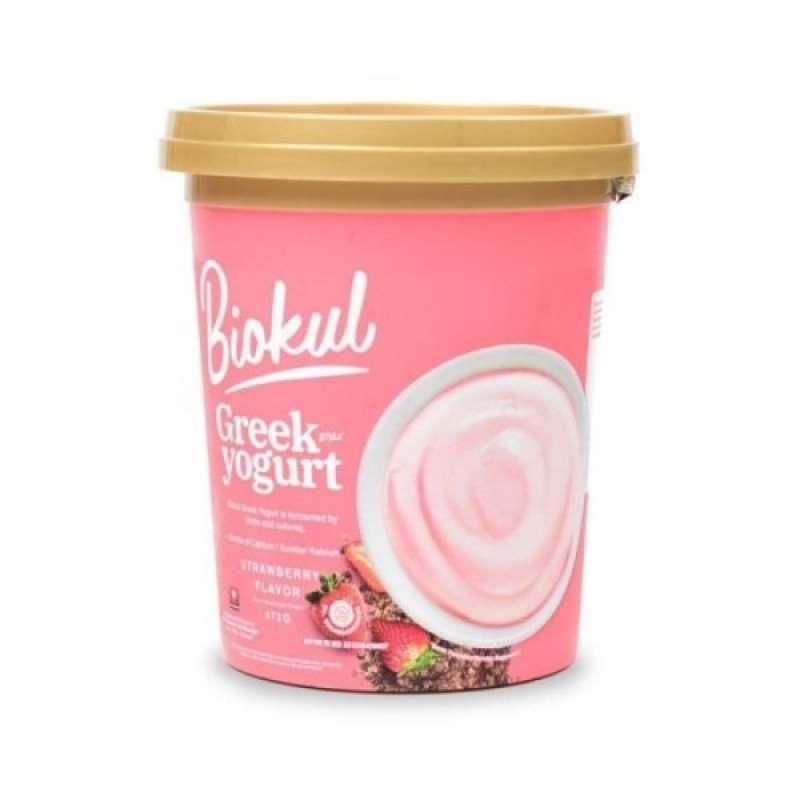 Pekanbaru Biokul Yogurt Greek Strawberry 473Gr