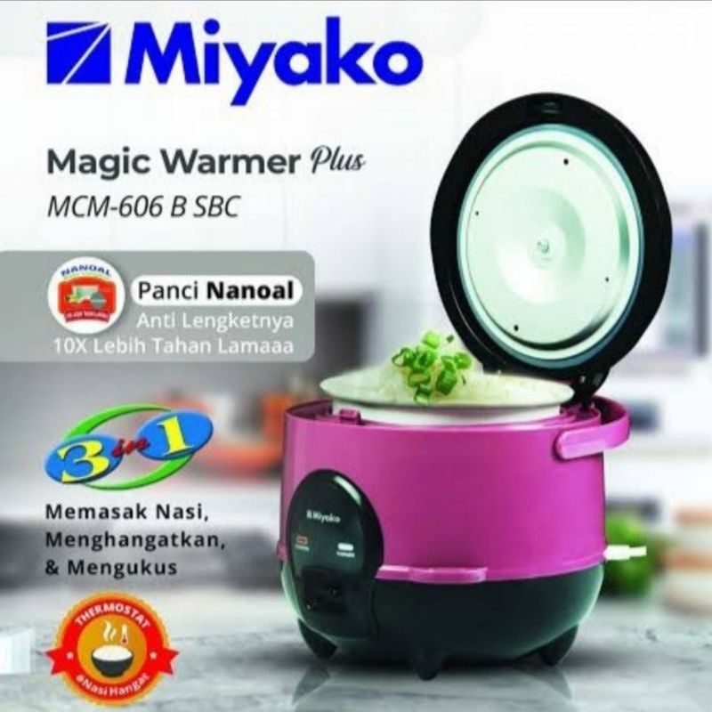Pekanbaru Magic Com Miyako Mcm 606 B Sbc 0.6L / Rice Cooker Mcm Miyako 606B Sbc / Penanak Nasi