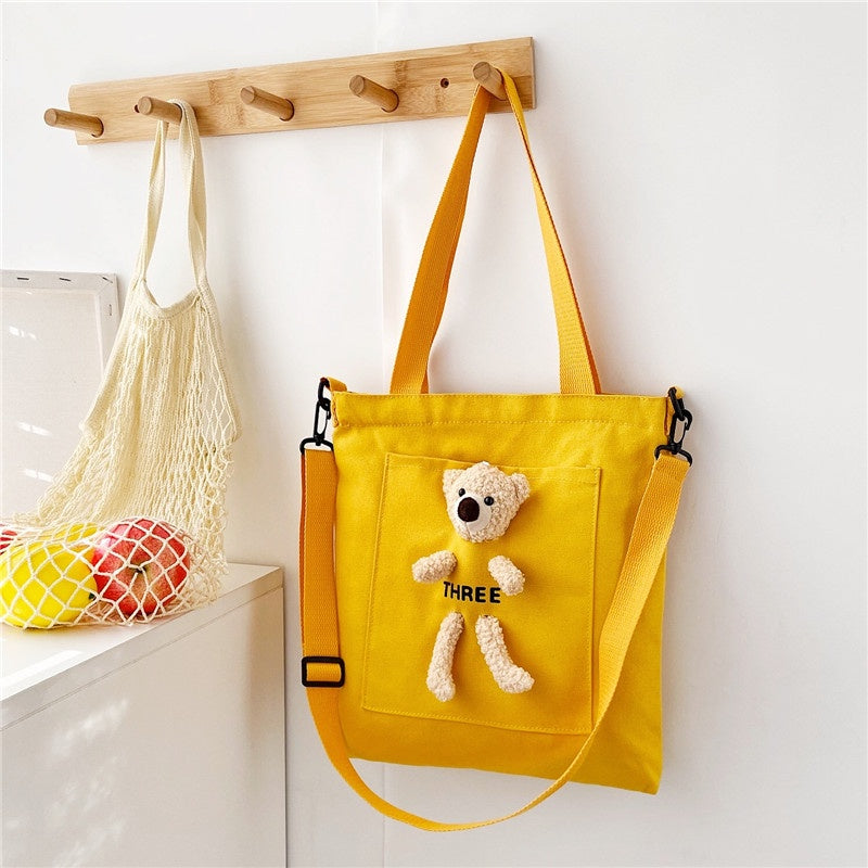 Pekanbaru Tote Bag Beruang Lucu Teddy Bear Unisex Totebag Timbul Unik Resleting Berkualitas Tas Tote Kuliah Sekolah Big Capacity Korean Style