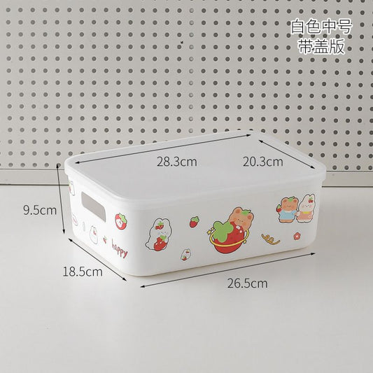 Pekanbaru Rak Barang Putih Polos Kotak Penyimpanan Aesthetic Tempat Penyimpanan Pegangan Kiri Kanan Room Desk Organizer Berkualitas Stationary Kit Lucu Unik