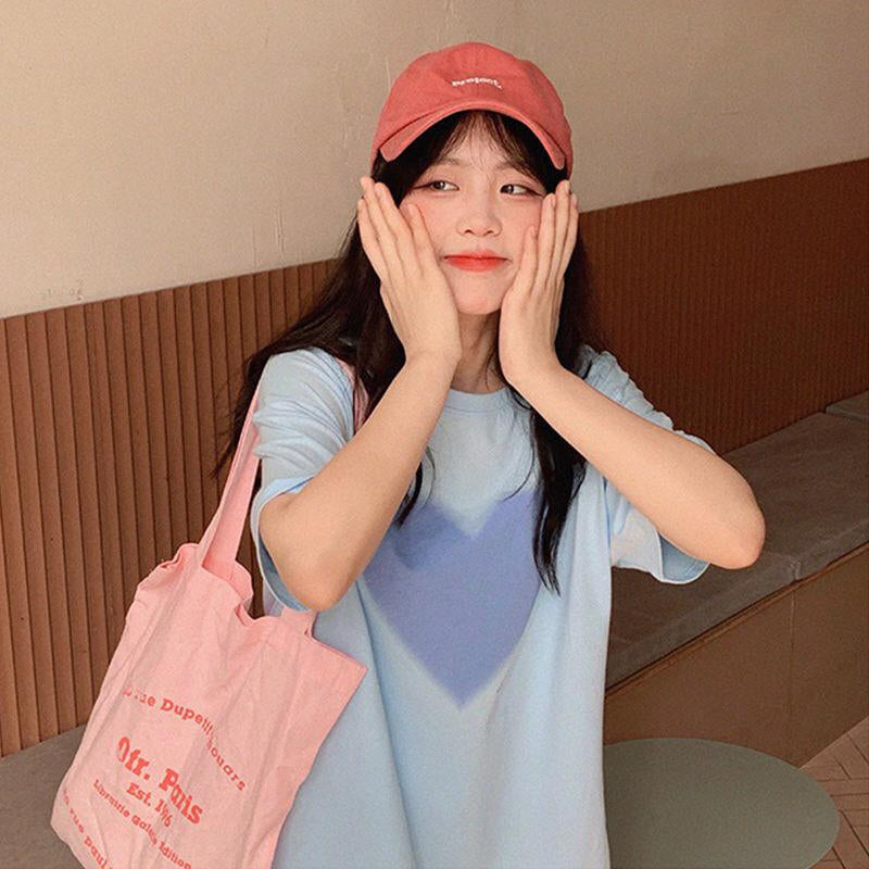 Pekanbaru Kaos Oversize Love Hati Pretty Girl T-shirt Motif Cinta Polos Aesthetic Semi Gradasi Shadow Couple Unisex Korean Style