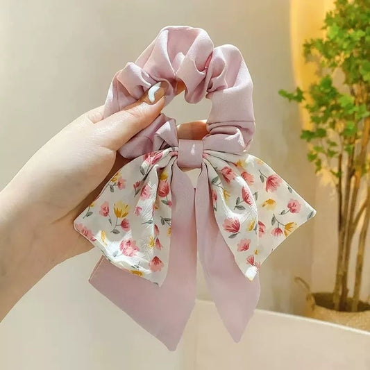 Pekanbaru Spring Scrunchie / Ikat Rambut Pita Kain Satin Korea / Scrunchie Kunciran Rambut Anak