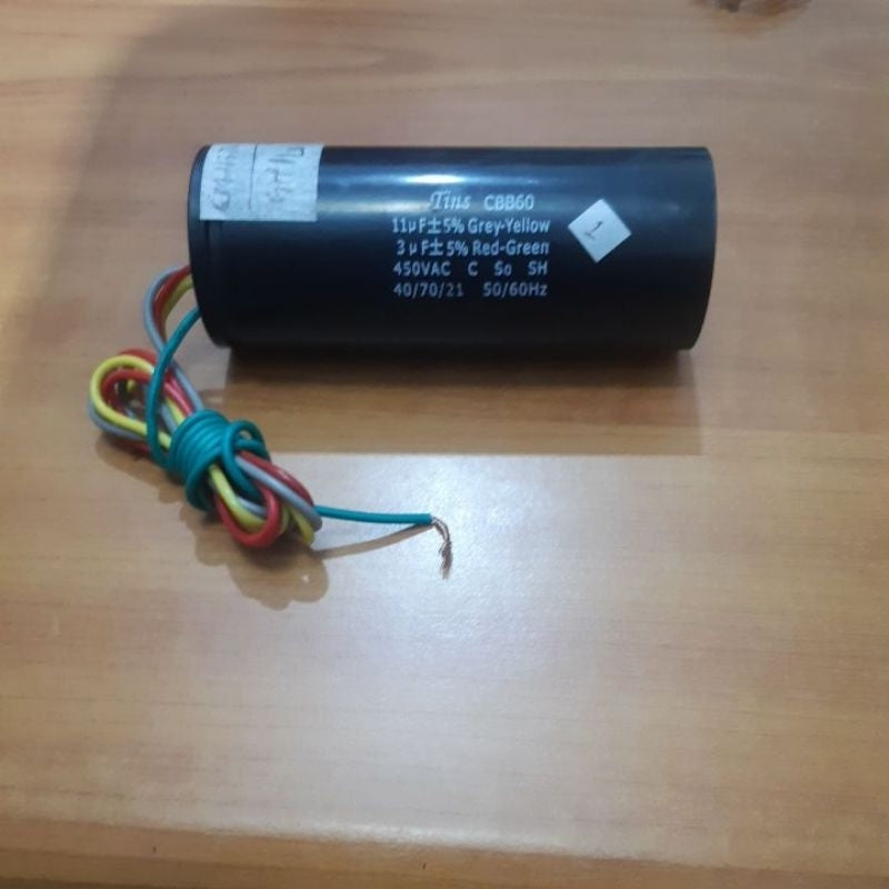 Pekanbaru Kapasitor 11Uf + 3Uf Tins / Kupro Capasitor 11Uf+3Uf / Kapasitor 11Uf Dan 3Uf 450V