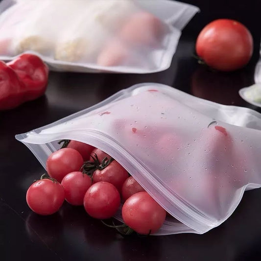 Pekanbaru Plastik Kulkas Penyimpanan Tebal Ziplock Buram Reusable Silicone