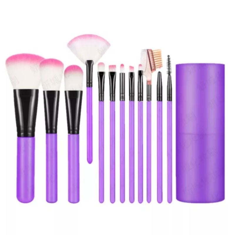 Pekanbaru (Isi 12Pcs) Kuas Make Up Tabung 12Pcs Make Up Brush 12 Set In 1 Tube Import Murah