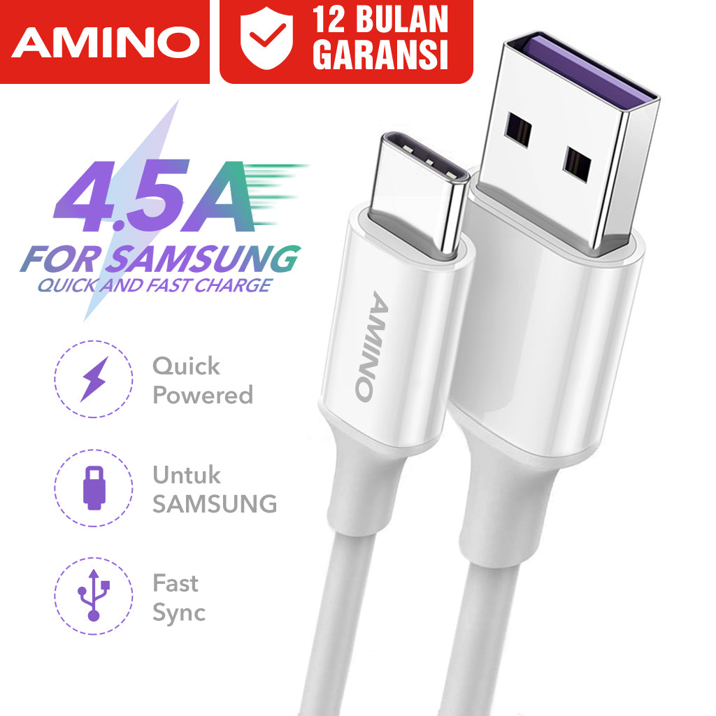 Pekanbaru Kabel Data Charger Untuk Samsung 4.5A Type C Cable USB C Original AMINO Cable Data Fast Charging Quick Charger 1M SU45