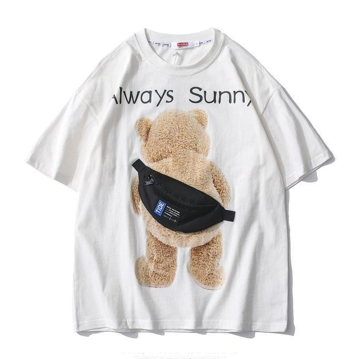 Pekanbaru Kaos Oversize Teddy Bear Sling Bag Always Sunny Beruang Tas Kantong Kaus Gambar 3d Waistbag Baju Serbaguna Motif Unik Tshirt With Bag