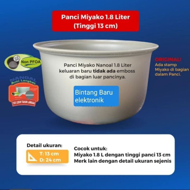 Pekanbaru Panci Miyako / Panci Magic Com Miyako Mcm 508 Sbc 507 Sbc Original Miyako Panci Nanoal