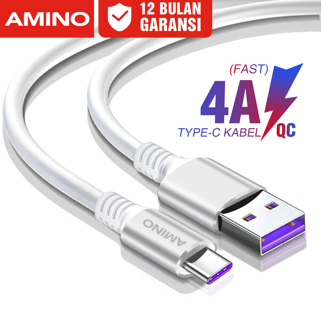 Pekanbaru Kabel Data Charger 4A Micro USB / 4A TYPE C Original AMINO Cable Data Fast charging QC 3.0 Quick Charge untuk Xiomi Redmi Oppo Vivo Huawei