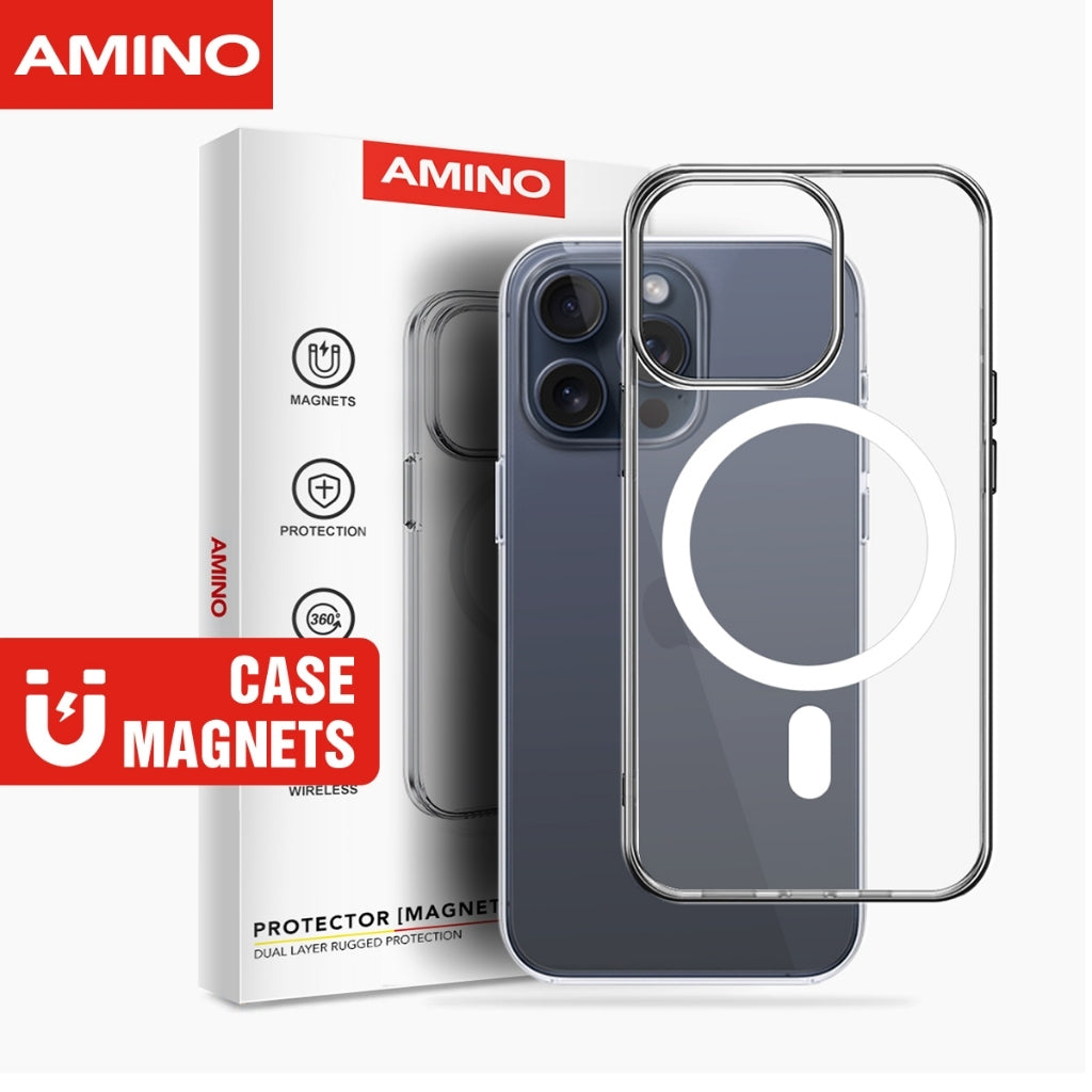Pekanbaru Magnetic Case Iphone Original AMINO Untuk Iphone 11 12 13 14 15 Pro Max Plus Clear Hybrid Bumper