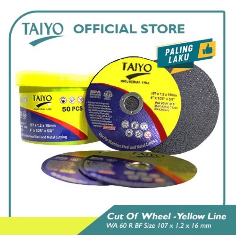 Pekanbaru 50 Pcs Batu Gerinda Potong TAIYO 4" Cutting Wheel 4 Inch TAIYO