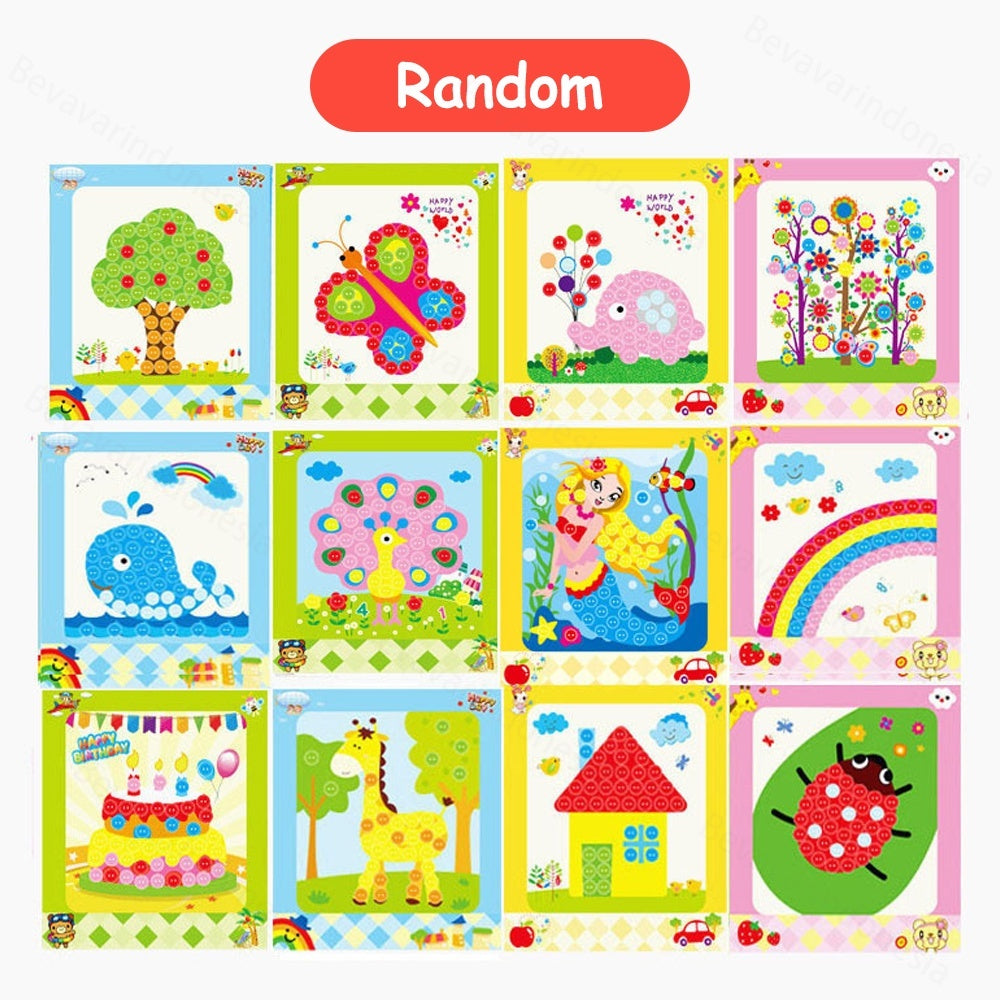 Pekanbaru Diy Tempel Kancing Button Painting sticker Mainan Tempel sticker anak