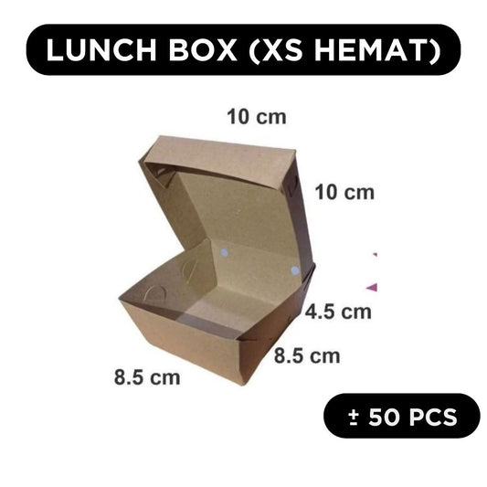 Pekanbaru 50 Pcs Paper Lunch Box Kraft XS Kemasan Dimsum Takoyaki Desert Roti Kue Donat Laminasi Food Grade