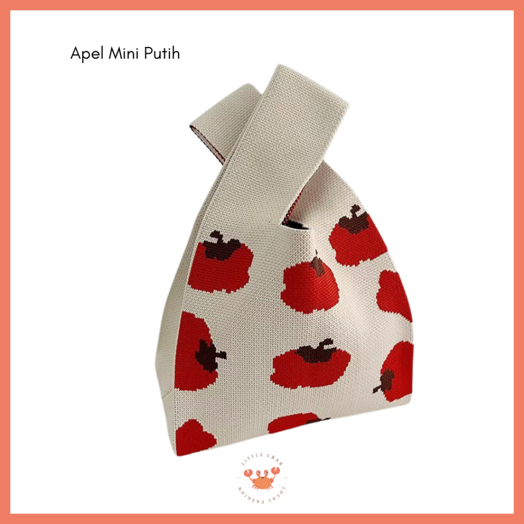 Pekanbaru Tas Rajut Motif Buah Apel Pear Fruit Knit Knot Bag Buffalow Mini Bag Bangkok Premium