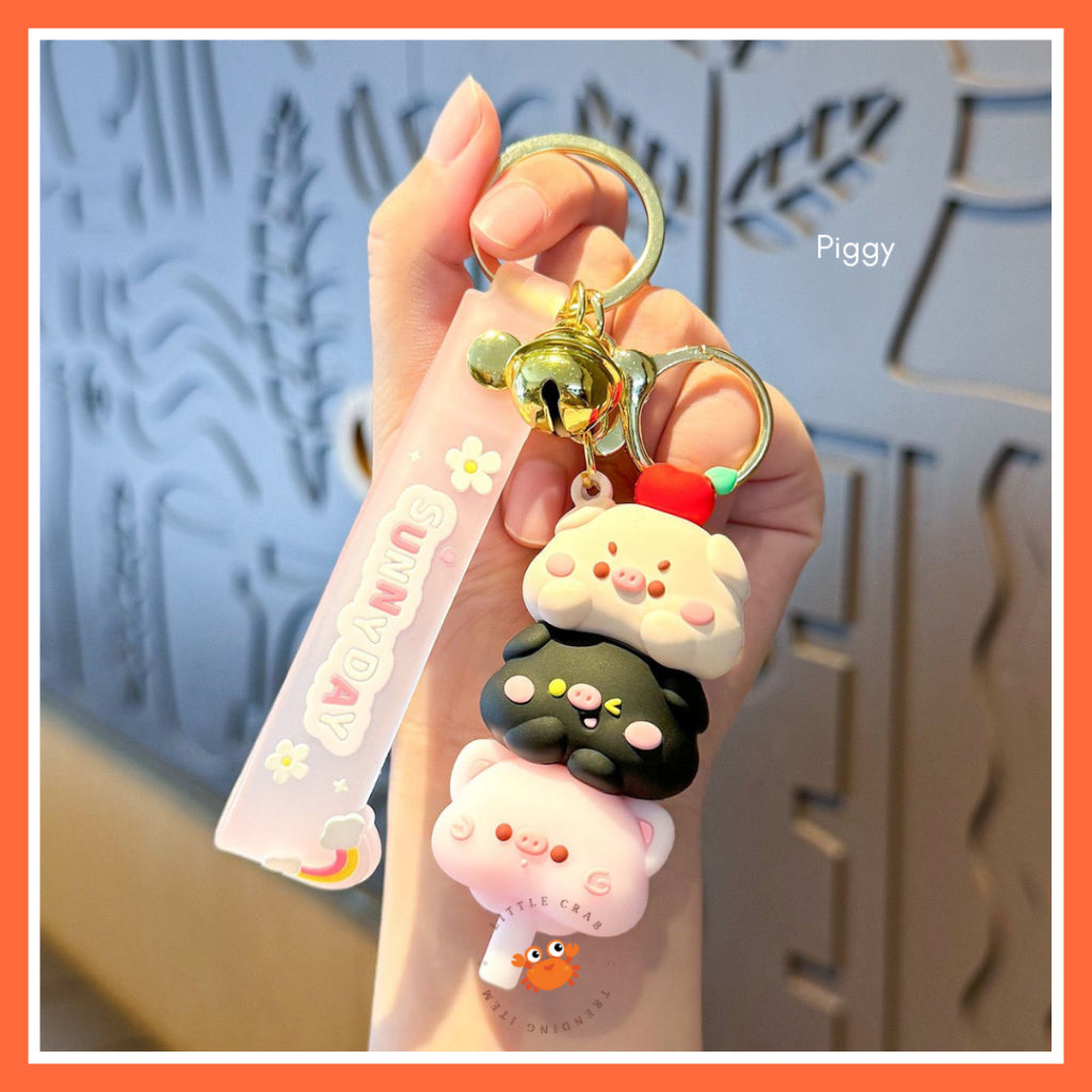 Pekanbaru Gantungan Kunci Motif Doggy Piggy Tumpuk Cute Keychain Gemoy Trio Aksesoris Aesthetic