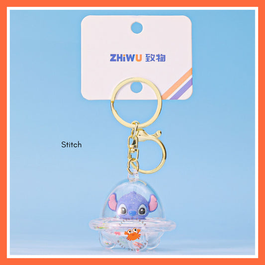 Pekanbaru Gantungan Kunci Uvo Transparan Glitter Lotso Alien Stitch Butter Bear Keychain Gemoy