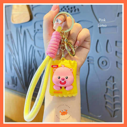 Pekanbaru Gantungan Kunci Snack Butter Bear Loopy Lays Hijau Kuning Keychain Gemoy Aesthetic