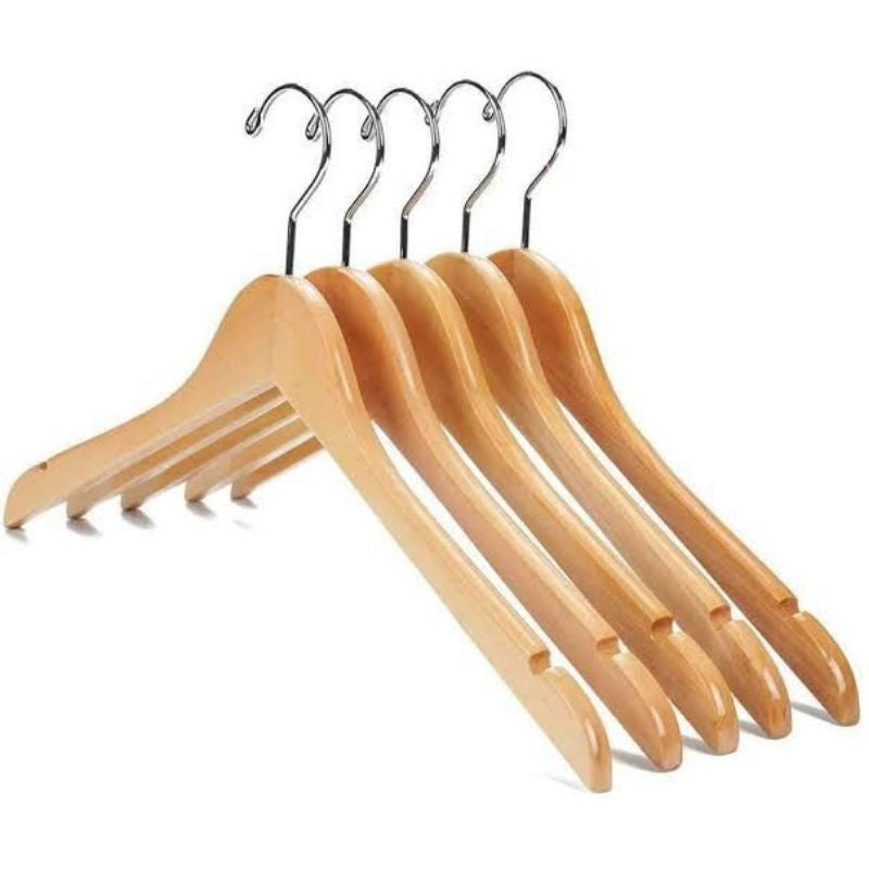 Pekanbaru Hanger Kayu Aesthetic Natural Untuk Baju Dewasa