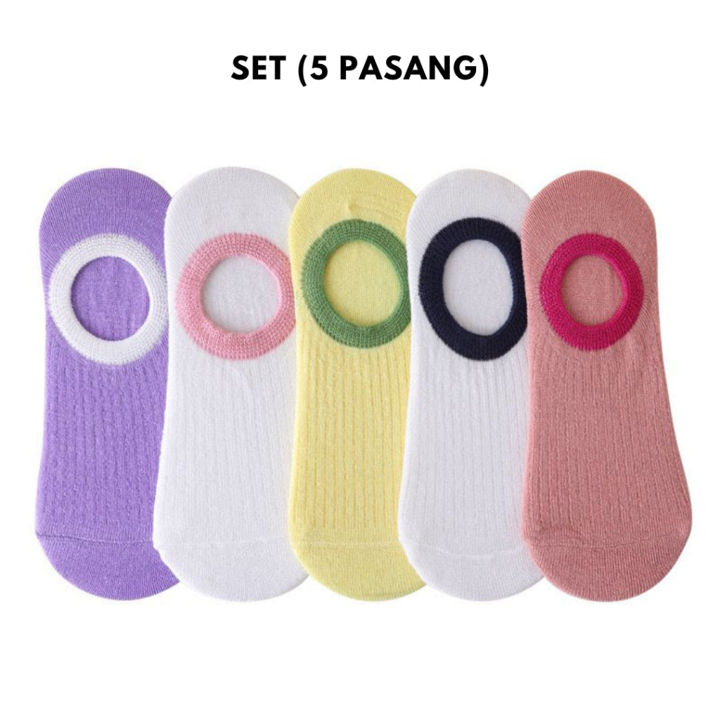 Pekanbaru Kaos Kaki Pendek Polos Warna Warni Lucu Unik Motif Plain Two Tone Berkualitas Korean
