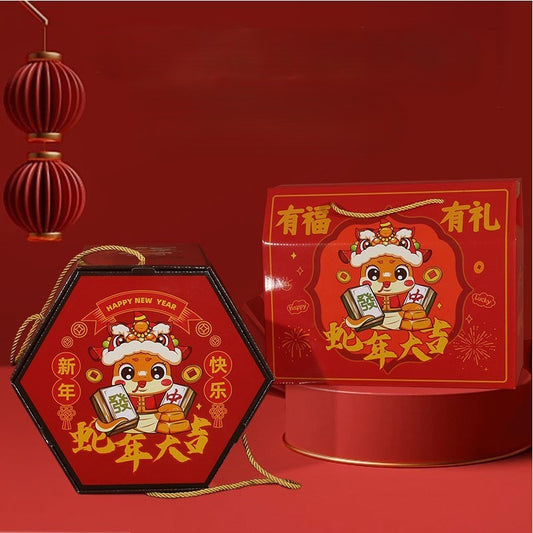 Pekanbaru Cny Hampers Box / Kotak Hampers Imlek She Handle Gold E-Flute