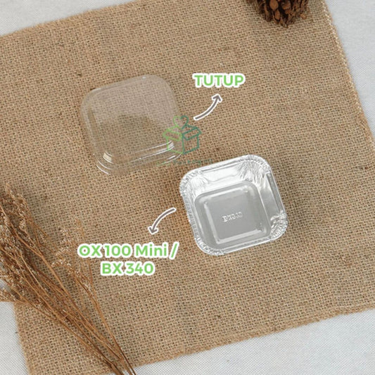 Pekanbaru (1 PCS) Alumunium Foil Tray Cup OX 100 untuk Mentai Lasagna Spaghetti Macaroni Pastel Klapertart