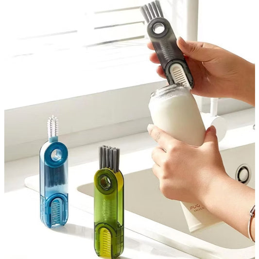 Pekanbaru HR- SIKAT PEMBERSIH BOTOL BAYI SILIKON 3IN1 / SIKAT GELAS TUMBLR TUTUP BOTOL MINUM ANAK SILIKON GAGANG PANJANG SERBAGUNA MULTIFUNGSI / BOTTLE BRUSH SILICONE