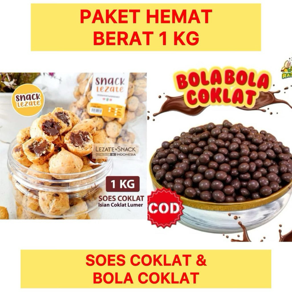 Pekanbaru (PAKET HEMAT SOES COKLAT LUMER & BOLA BOLA COKLAT ) Cemilan Soes Coklat Lumer & Bola Bola Coklat