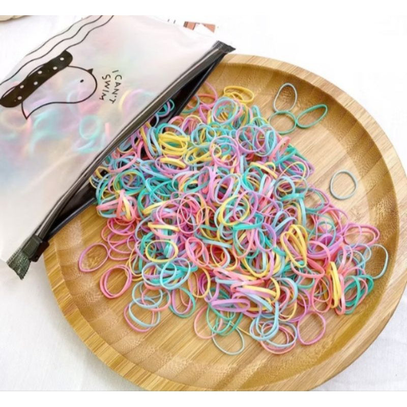 Pekanbaru Free Pouch - 1000Pcs S Ikat Rambut Karet Jepang Anak / Ikat Rambut
