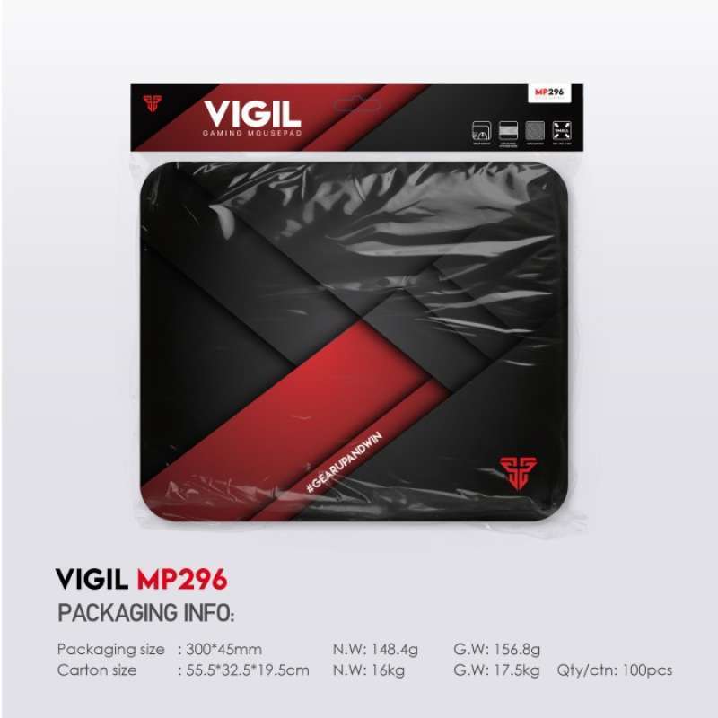Pekanbaru Fantech Mousepad Gaming Vigil Mp296 Anti-Slip Base Speed Surface