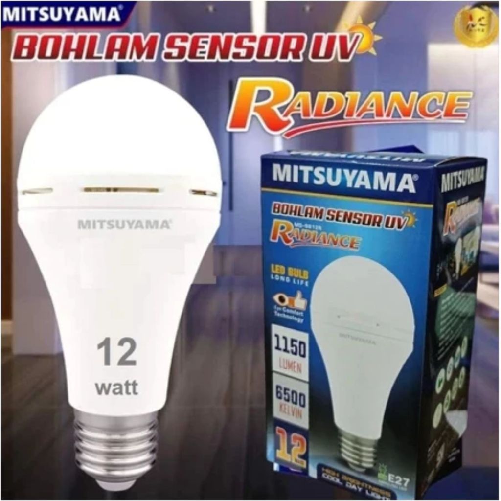 Pekanbaru Bola Lampu Pintar Sensor UV Nyala Otomatis Bohlam LED Bulb Mitsuyama MS-9809R Radiance Long Life