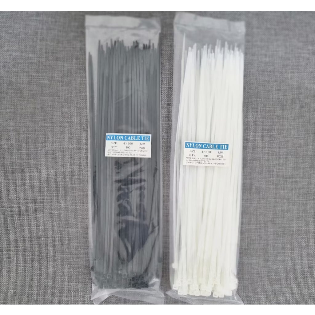 Pekanbaru HR- Kabel Ties Uk 10cm 15cm 20cm 30cm Hitam Putih Merah Hijau Kuning Wayar Plastik Makanan Isi 100 pcs