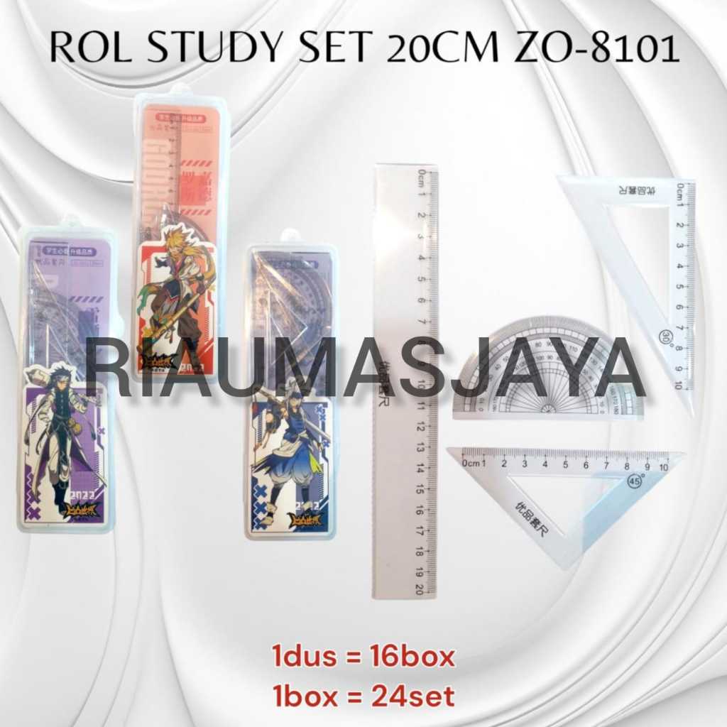 Pekanbaru Penggaris Set 4 Pcs/ Rol Study Set 20 Cm Zo-8101