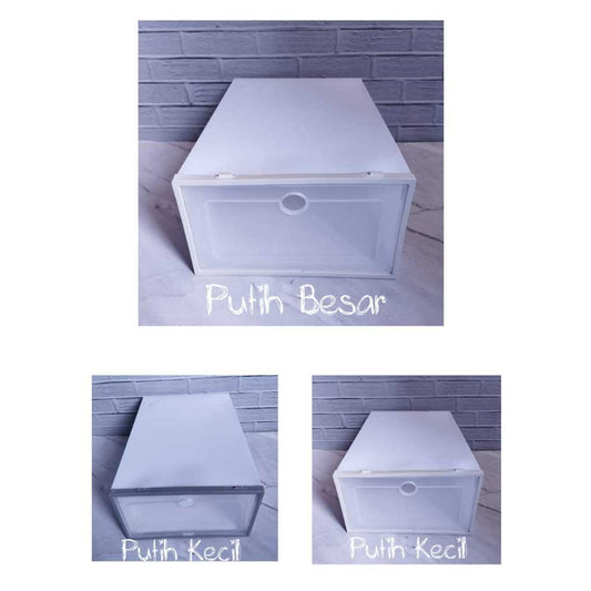 Pekanbaru HR- Kotak Sepatu Lipat Transparan Tebal Shoes Storage Box Organizer Rak Sepatu Plastik Susun