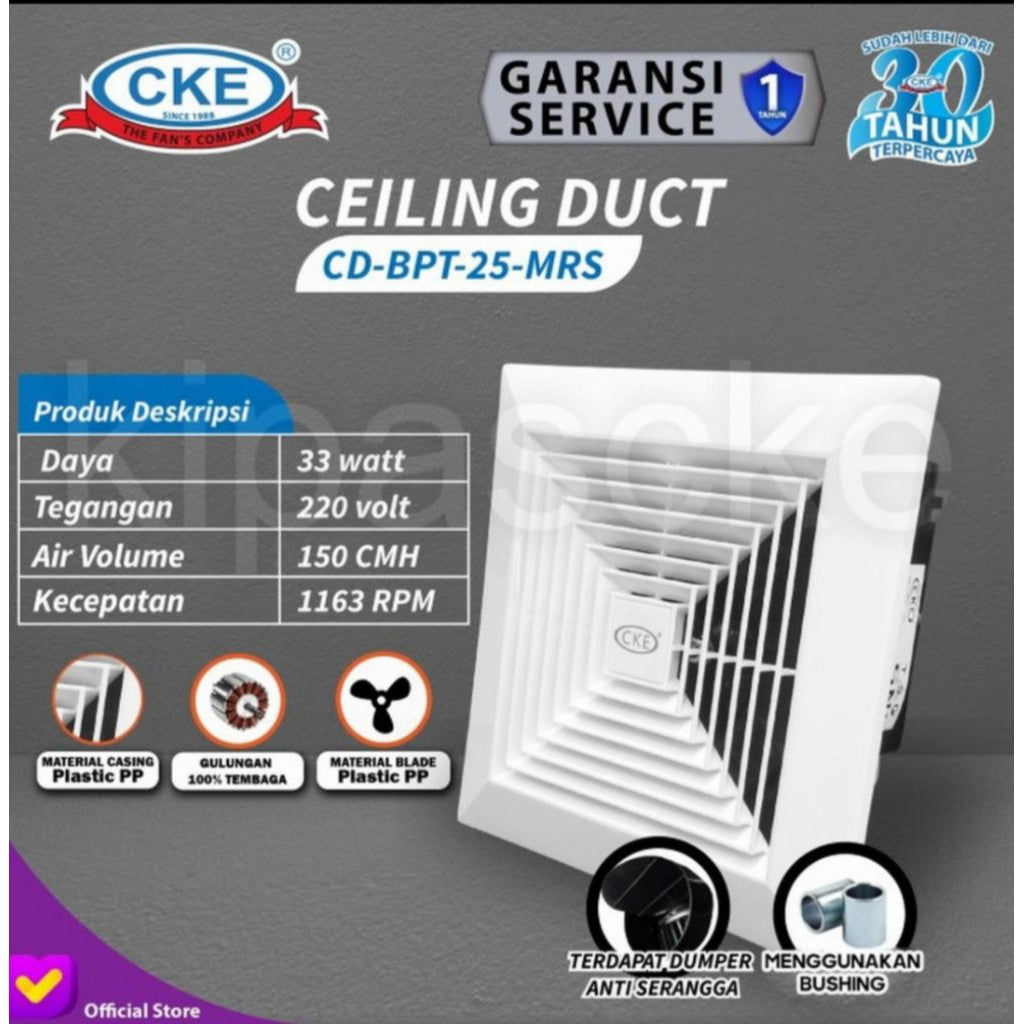 Pekanbaru Exhaust Fan Cke / Exhaust Fan Plafon Cke 10Inch / Ceiling Fan Cke 10"