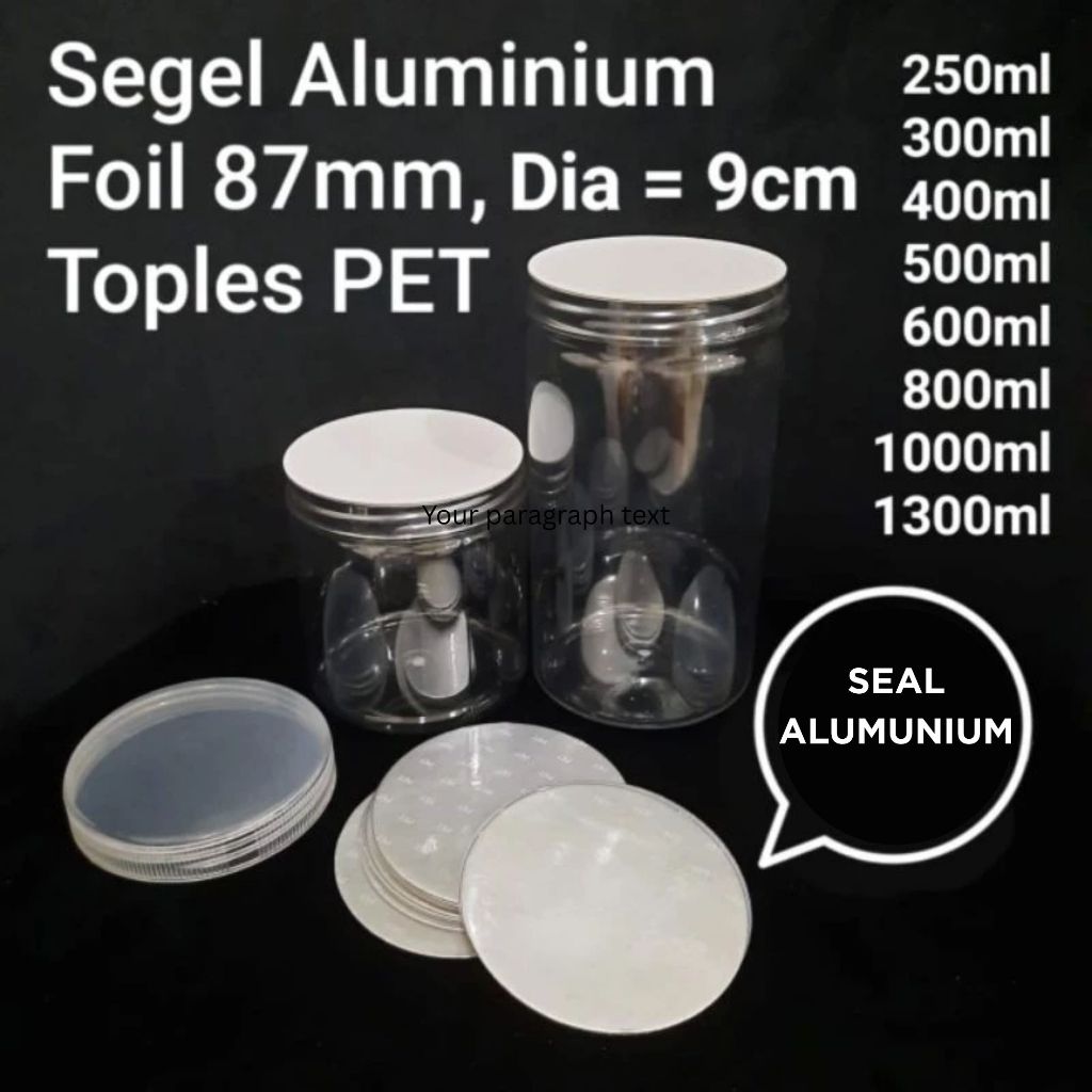 Pekanbaru 1 Pcs Toples Jar Bening PET Foodgrade + Tutup Cocok untuk Kue Kering, Hampers,dan Souvenir