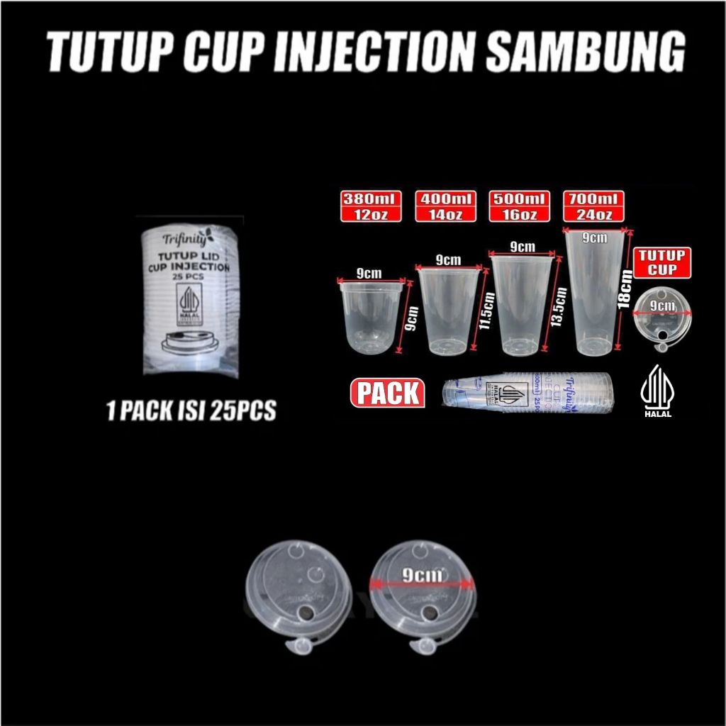 Pekanbaru Cup Injection 12Oz 14Oz 16Oz 22Oz Bening Anti Tumpah Bahan PP Halal Untuk Minuman Panas dan Dingin