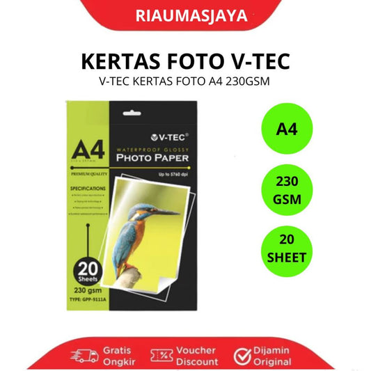 Pekanbaru V-Tec Kertas Foto 210/230 Gsm Per Pak