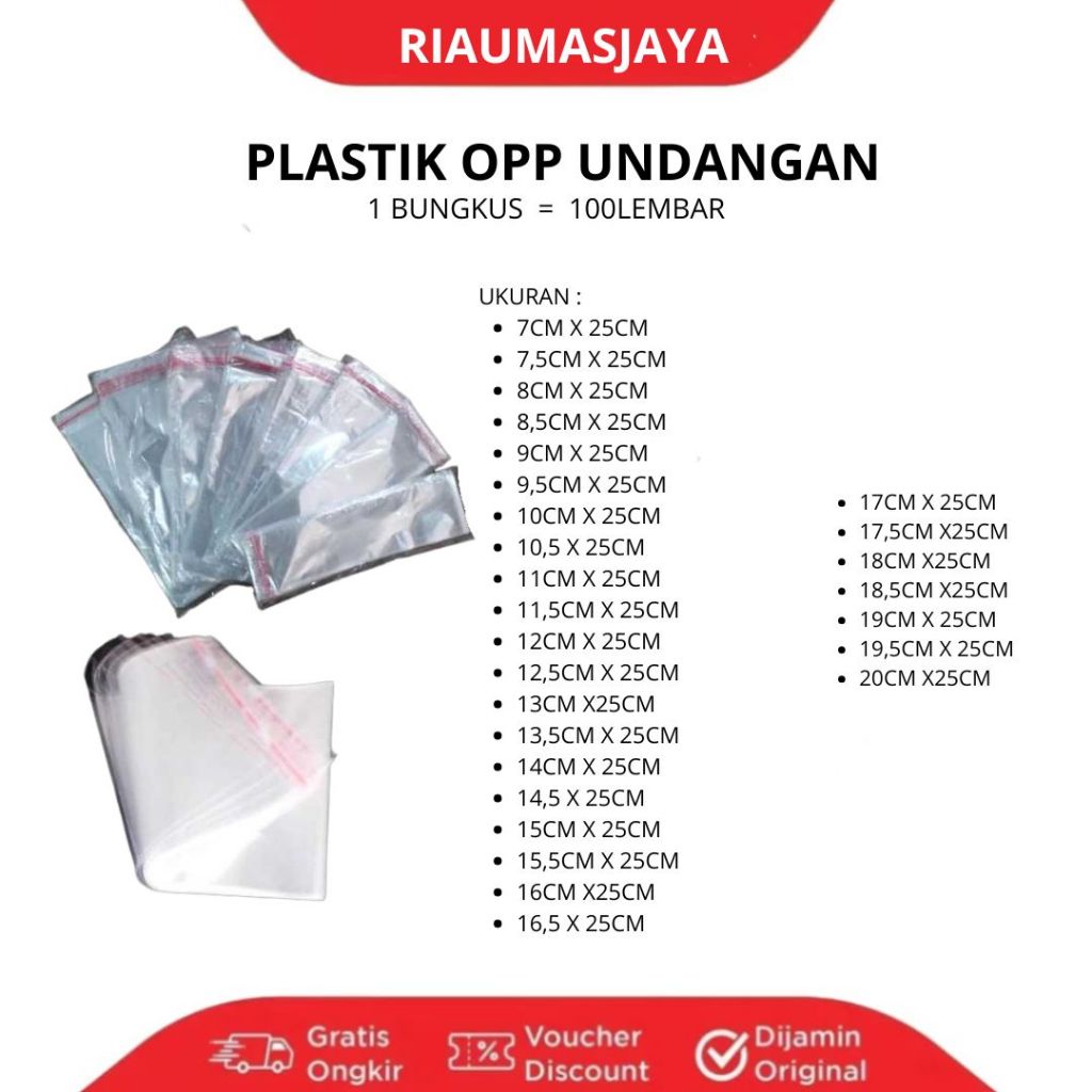 Pekanbaru Plastik Opp Undangan / Plastik Kemasan Baju Seal Lem Semua Ukuran