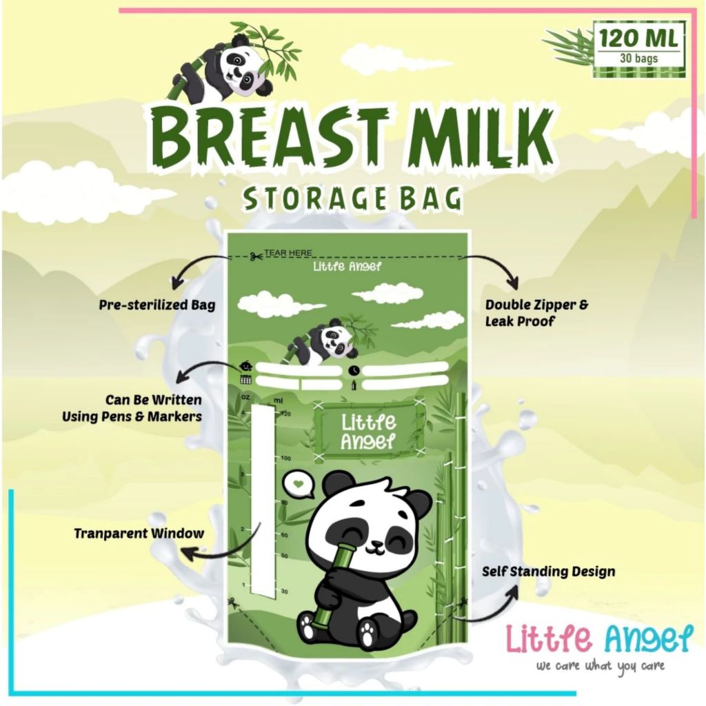 Pekanbaru Kantong ASI 120ml - 30 Pcs Baby Breast Milk Storage Bag Double Zipper BPA FREE Kantong Plastik ASIP