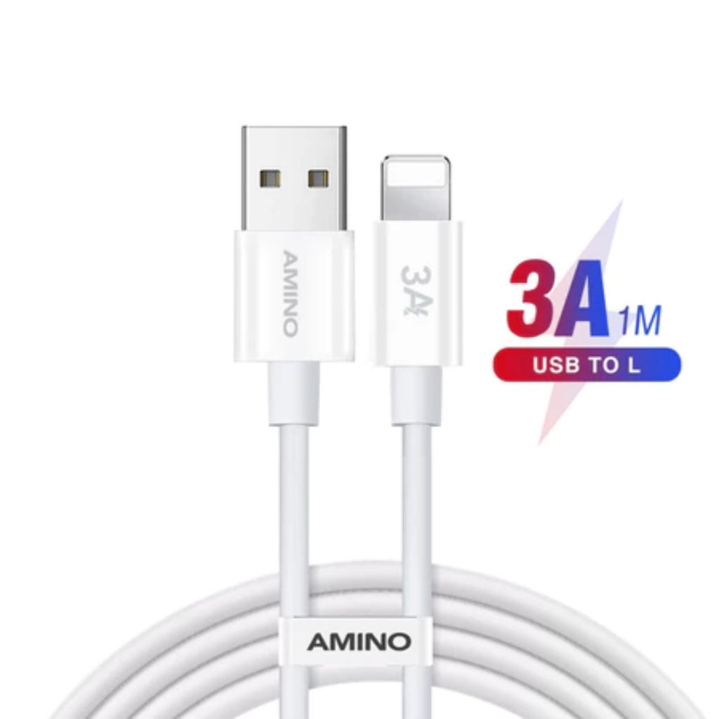 Pekanbaru Kabel Data Charger Untuk Iphone Original AMINO Cable data Fast Charger 1M For IP 15 Pro Max 14 13 12 11 XR XS