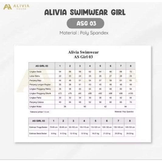 Pekanbaru Alivia House - Alivia Swimwearkids As Girl 03 - Baju Renang Anak Perempuan Muslim